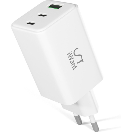 iWant 65W GaN nabíjecí adaptér bílý