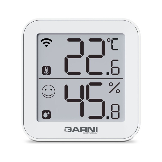 GARNI 158THT chytrý vnitřní teploměr s vlhkoměrem bílý