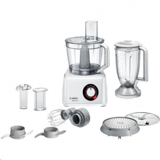 Bosch MultiTalent 8 MC812W501 food processor, bílá, 1000 W, rozpoznání příslušenství, XXL mísa 3,9 l, nůž waveCut Bosch MultiTalent 8 MC812W501 food processor, bílá, 1000 W, rozpoznání příslušenství, XXL mísa 3,9 l, nůž waveCut