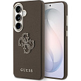 Guess PU 4G Resin Metal Logo kryt Samsung Galaxy S26 hnědý