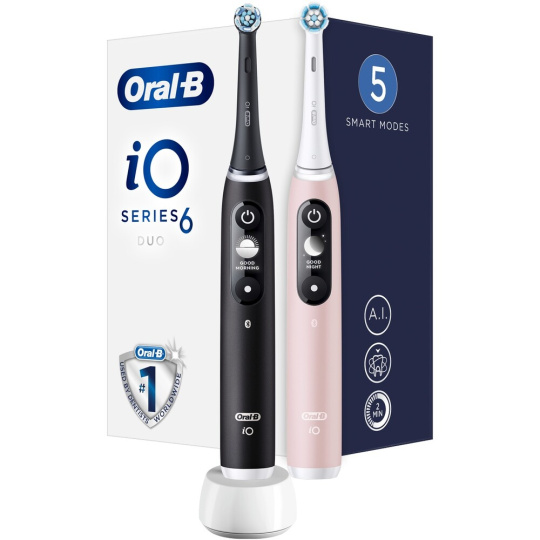 Oral-B iO Series 6 Duo Pack Black/Pink Sand Extra Handle
