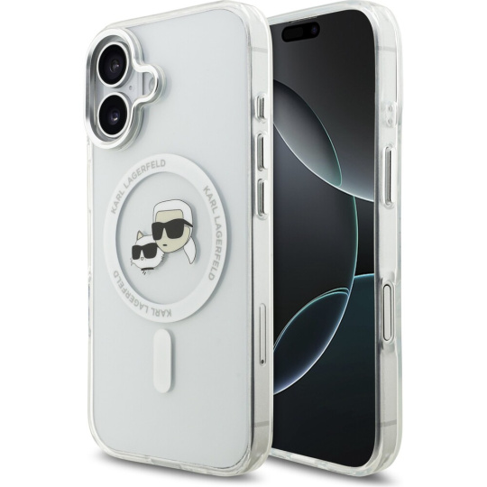 Karl Lagerfeld IML K&CH Heads Metal Frame MagSafe kryt iPhone 17 čirý