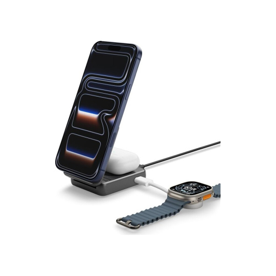 Spigen Essential MagSafe 2in1+C Qi2/MagSafe nabíječka (25W) černá Spigen Essential MagSafe 2in1+C Qi2/MagSafe nabíječka (25W) černá