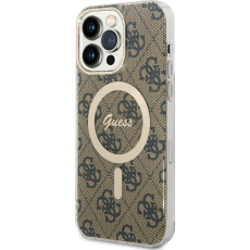 Guess 4G IML MagSafe kryt iPhone 14 Pro Max hnědý