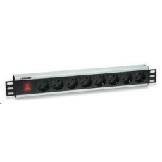 Intellinet 19" Rackmount 8-Way Power Strip - German Type, rozvodný panel, 8x DE zásuvka, 3m kabel