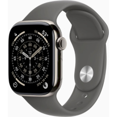Apple Watch Series 11 Cellular (42mm) Přírodní titan se skálově šedým sportovním řemínkem S/M Apple Watch Series 11 Cellular (42mm) Přírodní titan se skálově šedým sportovním řemínkem S/M