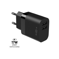 FIXED nabíječka s 2x USB-A, 17W, černá