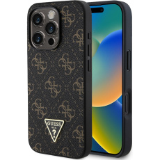 Guess PU Leather 4G Triangle Metal Logo kryt pro iPhone 16 Pro Max černý