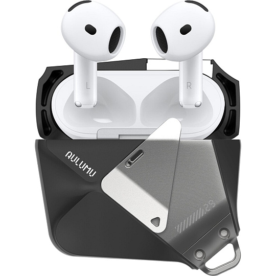 Aulumu A29 Geometric Case pouzdro AirPods 4 Black Aulumu A29 Geometric Case pouzdro AirPods 4 Black