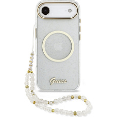 Guess IML Glitter Script Strap MagSafe kryt iPhone Air čirý