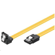 PREMIUMCORD Kabel SATA 3.0 datový 70cm lomený 90°, kovové západky