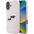 Karl Lagerfeld Liquid Silicone Double Heads MagSafe kryt iPhone 16 růžový