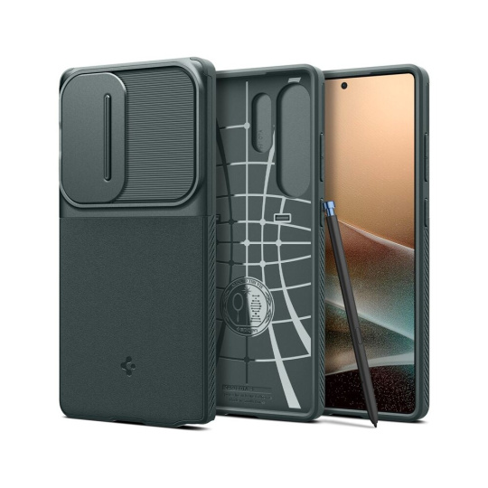 Spigen Optik Armor kryt Samsung Galaxy S25 Ultra zelený