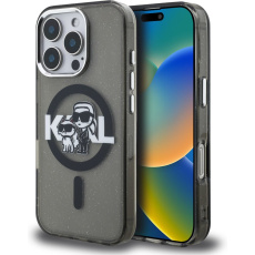Karl Lagerfeld IML Glitter Karl and Choupette Sketch MagSafe kryt iPhone 16 Pro černý Karl Lagerfeld IML Glitter Karl and Choupette Sketch MagSafe kryt iPhone 16 Pro černý