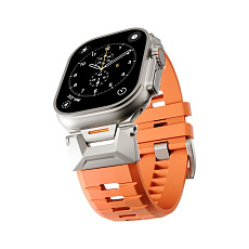 Epico Rubber Pro řemínek s nerezovým zapínáním pro Apple Watch 49/46/45/44/42mm oranžový