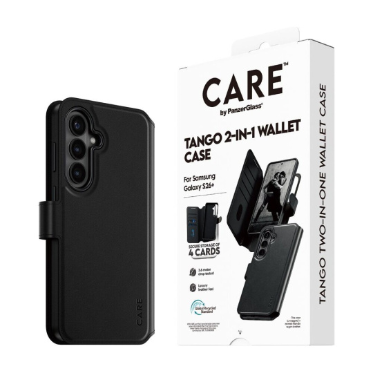 PanzerGlass® CARE Tango Qi 2v1 Wallet Qi pouzdro Samsung Galaxy S26+ černé