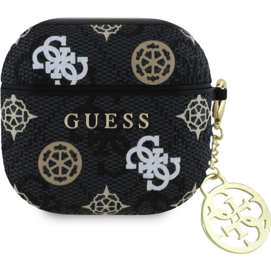 Guess PU 4G Peony Charm pouzdro AirPods 4 černé