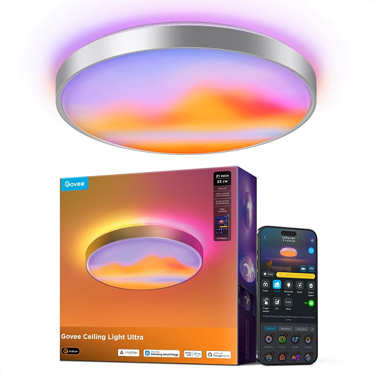 Govee Ultra RGBICWW Smart duální kulaté stropní světlo 5000lm 53cm Matter