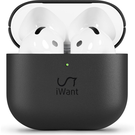 iWant kožený kryt pro AirPods 4/4 (ANC) černá