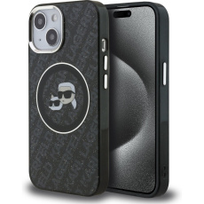 Karl Lagerfeld IML K&CH Heads Repeated Logo MagSafe kryt iPhone 15 černý Karl Lagerfeld IML K&CH Heads Repeated Logo MagSafe kryt iPhone 15 černý