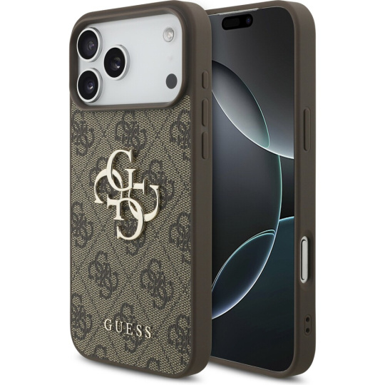 Guess PU 4G Metal Logo kryt iPhone 17 Pro Max hnědý