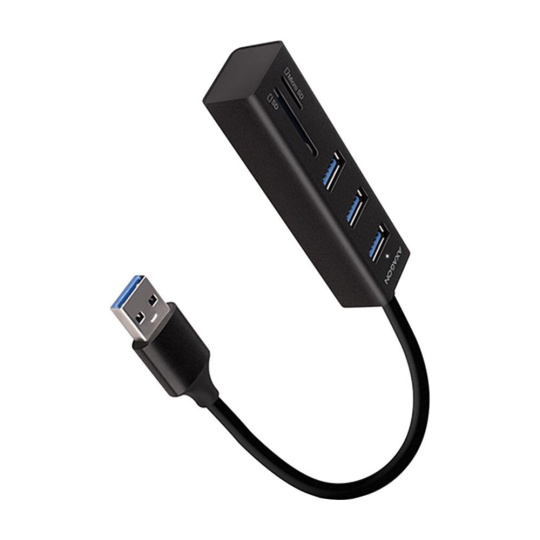 AXAGON HMACR3A USB 3.2 Gen 1 hub porty 3x USBA + čtečka karet SD/microSD kovový kabel USBA 20