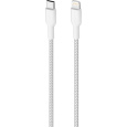 PURO Kevlar USB-C/MFi Lightning pletený kabel (20W) 2 m, bílý