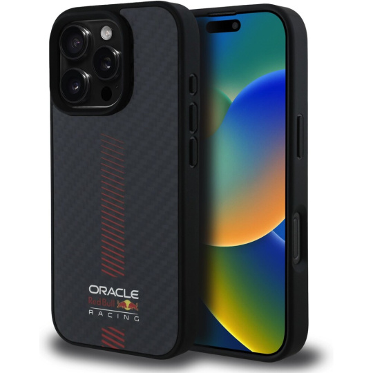 Oracle Red Bull Racing Carbon Powerbar MagSafe kryt iPhone 16 Pro Max černý