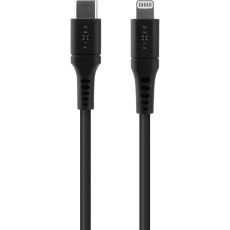 FIXED Liquid silicone kabel USB-C/Lightning (PD), MFi, 1.2m, černý