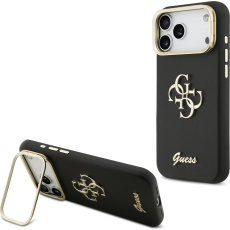 Guess PU Grained 4G Logo Stand Camera Frame kryt iPhone 17 Pro Max černý Guess PU Grained 4G Logo Stand Camera Frame kryt iPhone 17 Pro Max černý