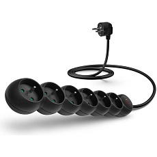 CONNECT IT prodlužovací kabel 230 V 6 zásuvek s vypínačem 5m černý