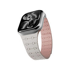 Epico Magnetic+ silikonový řemínek pro Apple Watch 49/46/45/44/42mm hvězdně bílý