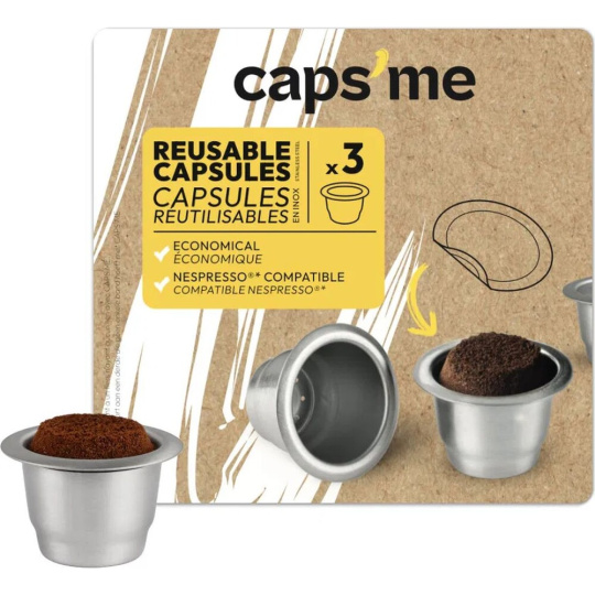 CAPSME Nespresso znovupoužitelné kapsle, 3 ks