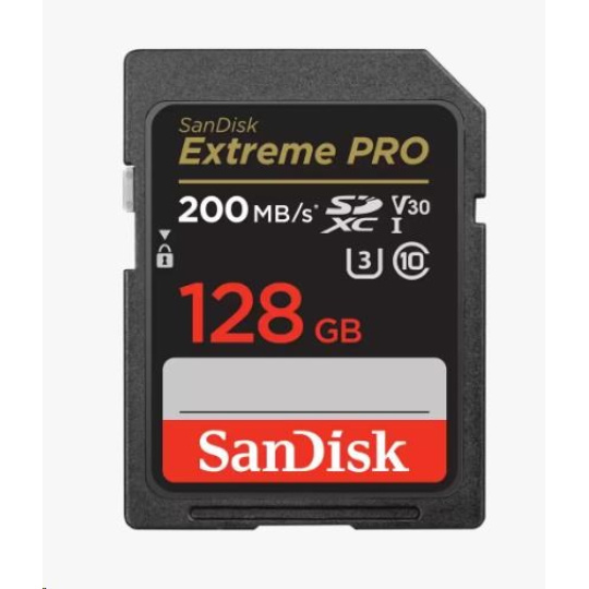 SanDisk SDXC karta 128GB Extreme PRO (200 MB/s Class 10, UHS-I U3 V30)