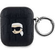 Karl Lagerfeld PU Embossed Karl Head pouzdro pro AirPods 1/2 černé