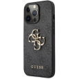 Guess PU 4G Metal Logo Case iPhone 13 Pro šedý