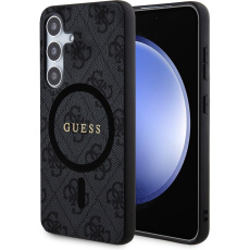 Guess PU Leather 4G Colored Ring MagSafe Zadní kryt Samsung Galaxy S24+ černý