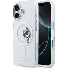 Karl Lagerfeld IML Choupette Peekaboo MagSafe kryt iPhone 17 čirý