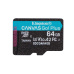 Kingston MicroSDXC karta 64GB Canvas Go! Plus, R:200/W:160MB/s, Class 10, UHS-I, U3, V30, A2 + Adaptér