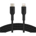 Belkin BOOST Charge Braided USB-C/Lightning odolný kabel, 2m, černý