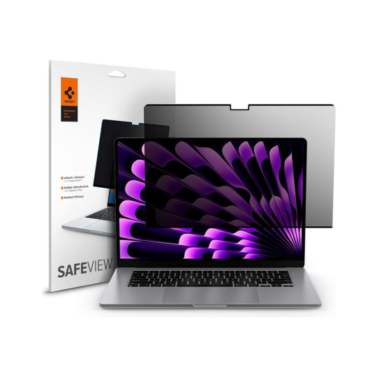 Spigen SafeView Privacy Filter ochranná fólie MacBook Air 15" M2/M3/M4