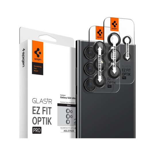 Spigen Glass tR EZ Fit Optik Pro 2 Pack  Samsung Galaxy S24 Ultra černý
