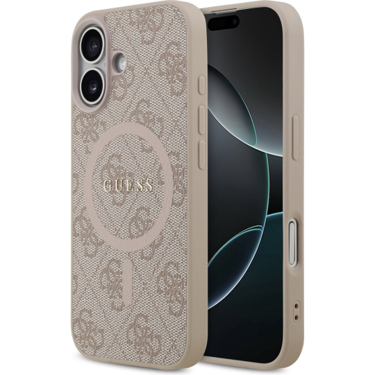 Guess PU Leather 4G Colored Ring MagSafe Zadní Kryt pro iPhone 17 růžový Guess PU Leather 4G Colored Ring MagSafe Zadní Kryt pro iPhone 17 růžový