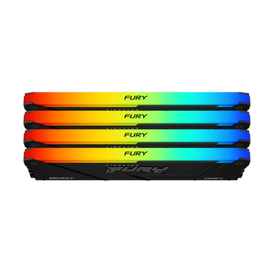 KINGSTON DIMM DDR4 128GB (Kit of 4) 3600MT/s CL18 FURY Beast RGB, XMP