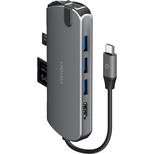 ENERGEA AluHub HD Pro 8v1 3.1 USB-C s podporou PD šedý