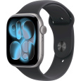 Apple Watch Series 11 Cellular (42mm) Vesmírně šedý hliník s černým sportovním řemínkem M/L