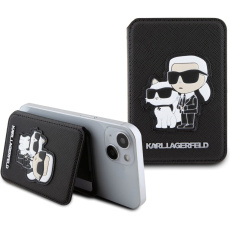 Karl Lagerfeld MagSafe Cardslot Stand Karl and Choupette černé