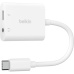 Belkin RockStar USB-C/3,5mm Audio Jack redukce pro napájení + audio, bílá