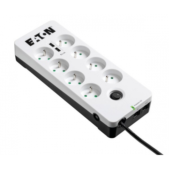 Eaton Protection Box 8 Tel@ USB FR, přepěťová ochrana, 8 zásuvek, 2x USB nabíječka, 1m