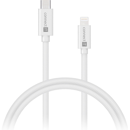 CONNECT IT Wirez USB-C/Lightning napájecí kabel 27W 1m bílý